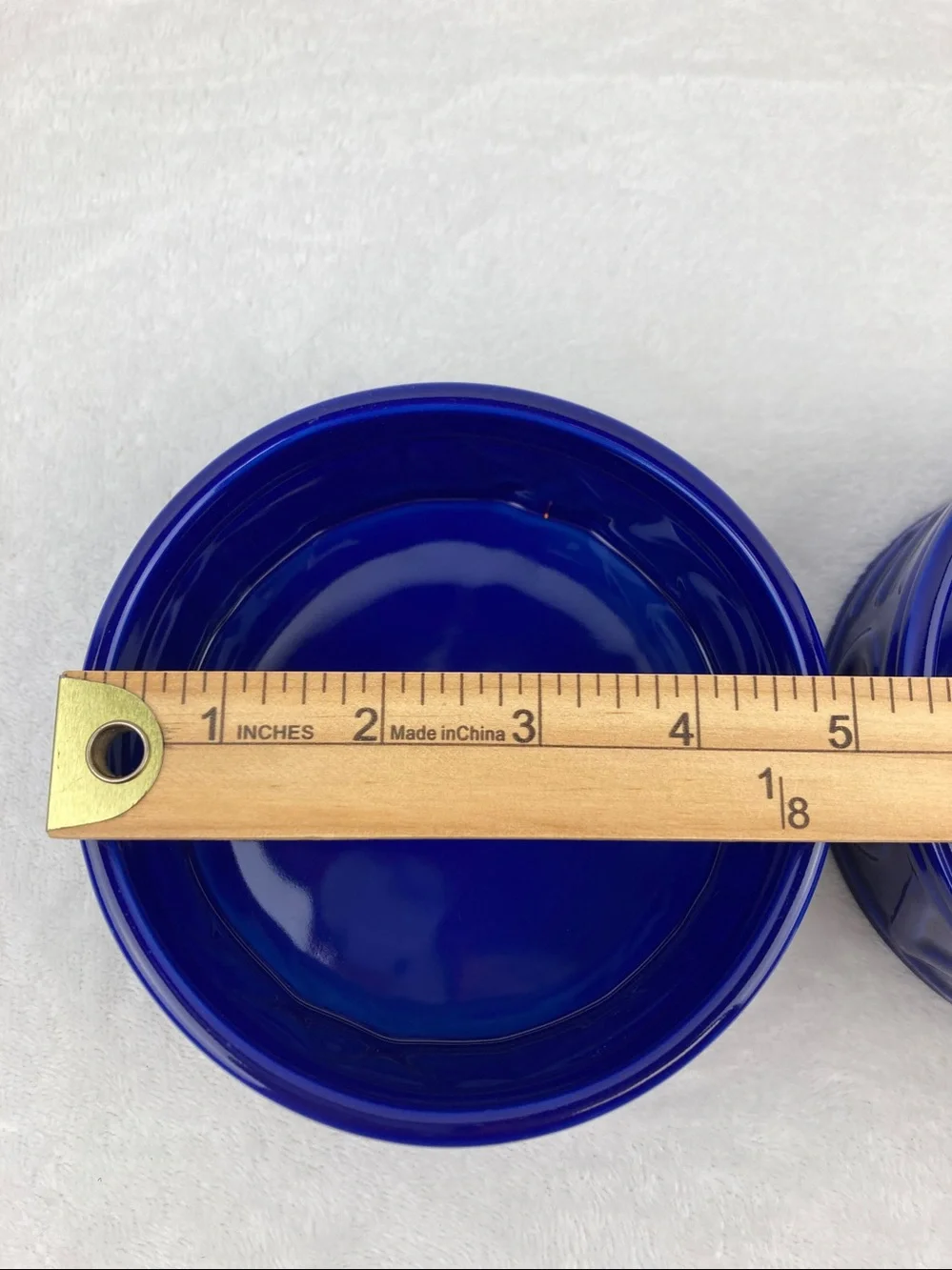 Cobalt Blue Meow Kitty Food Dishes Set of 2, 4.75” x 2”